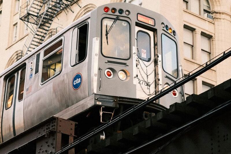 The Chicago Transit Authority elevated train running through downtown Chicago, near several licensed dispensaries